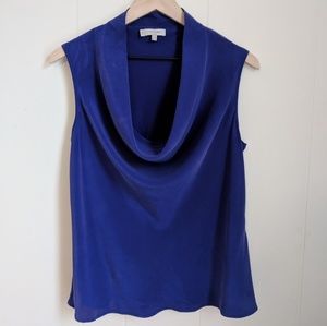 $65 Hobbs Ava 100% Silk Sleeveless Draped Blouse